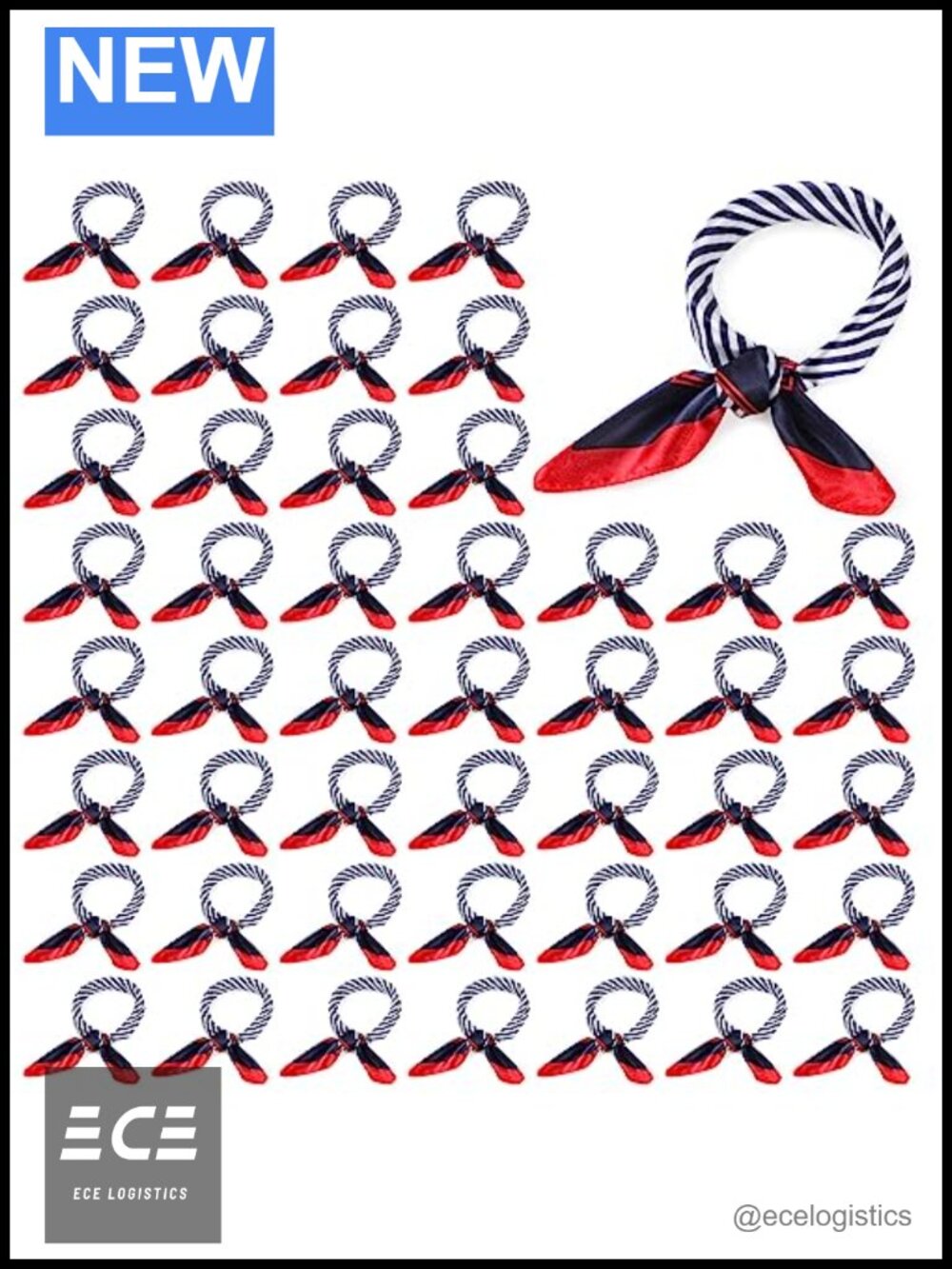 Imitated Silk Sailor Square Scarf Nautical Neck Wrap Costume Multi Pack